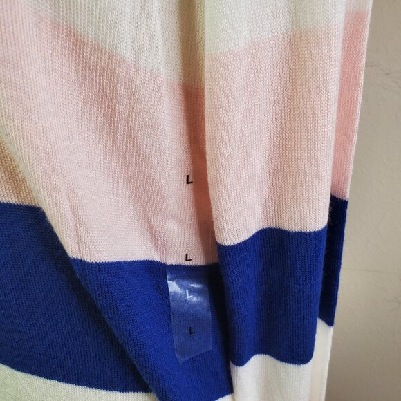 Maison Jules Juniors Blue Blush Colorblock Stripe Sweater L - Picture 4 of 10